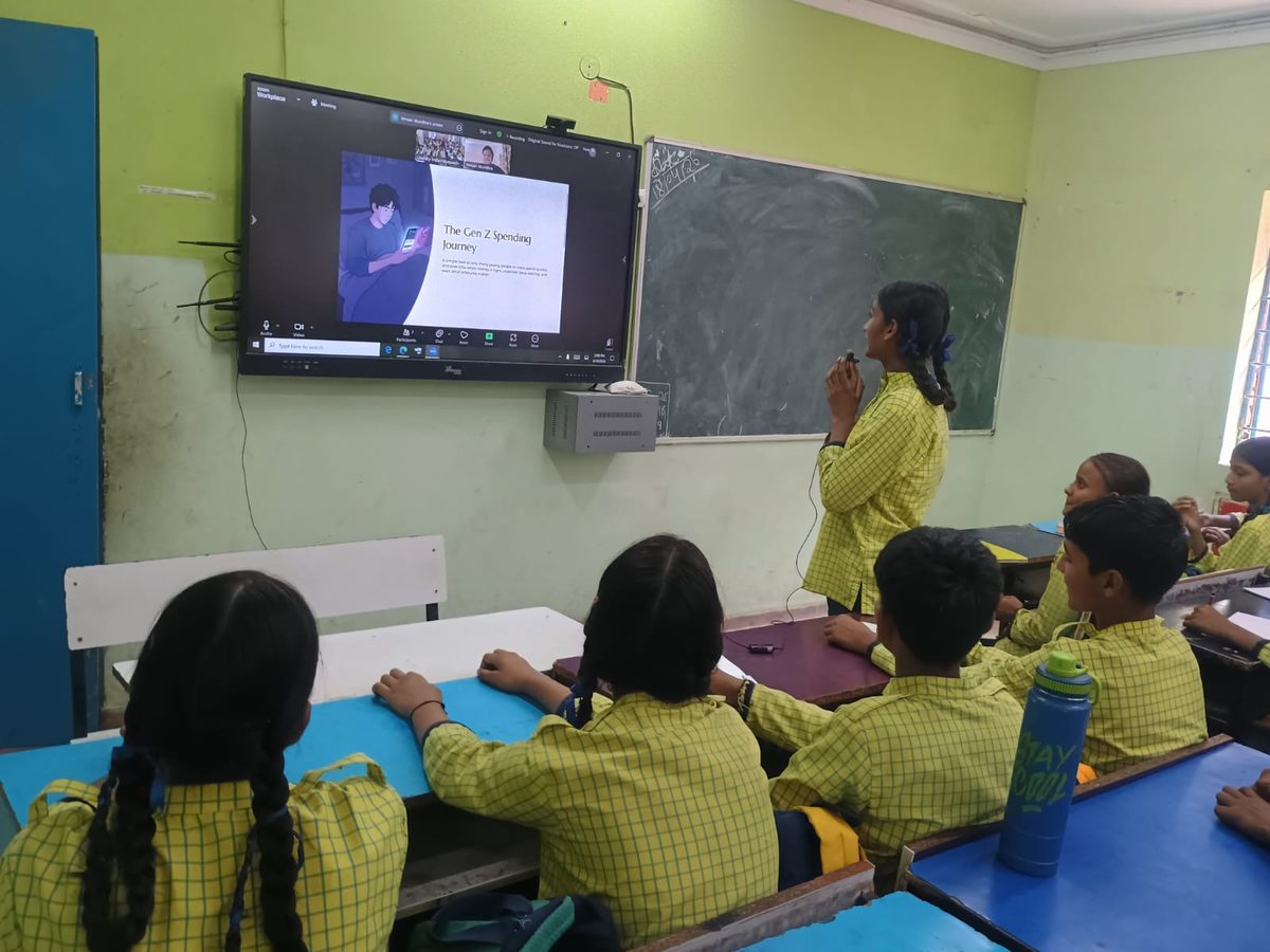 Front of the classroom during a session